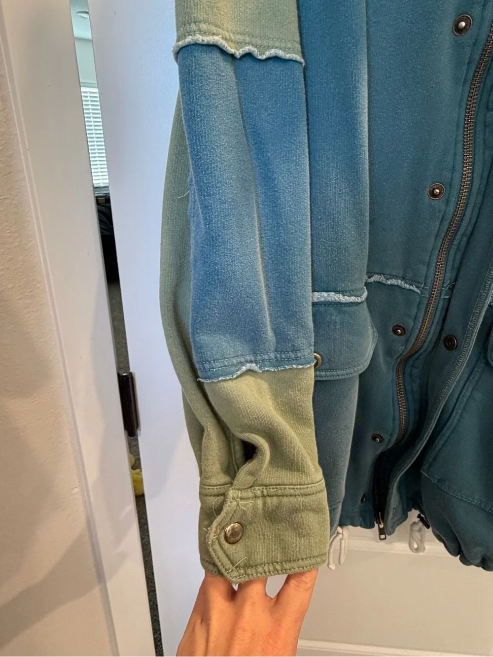 Free People Radio Cardi Hoodie Jacket Top Teal - Picture 7 of 14